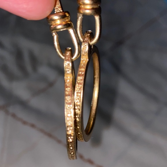 Paige Novick Chic Gold Circle Earrings with CZ Stones with Silver Post. - Picture 4 of 7